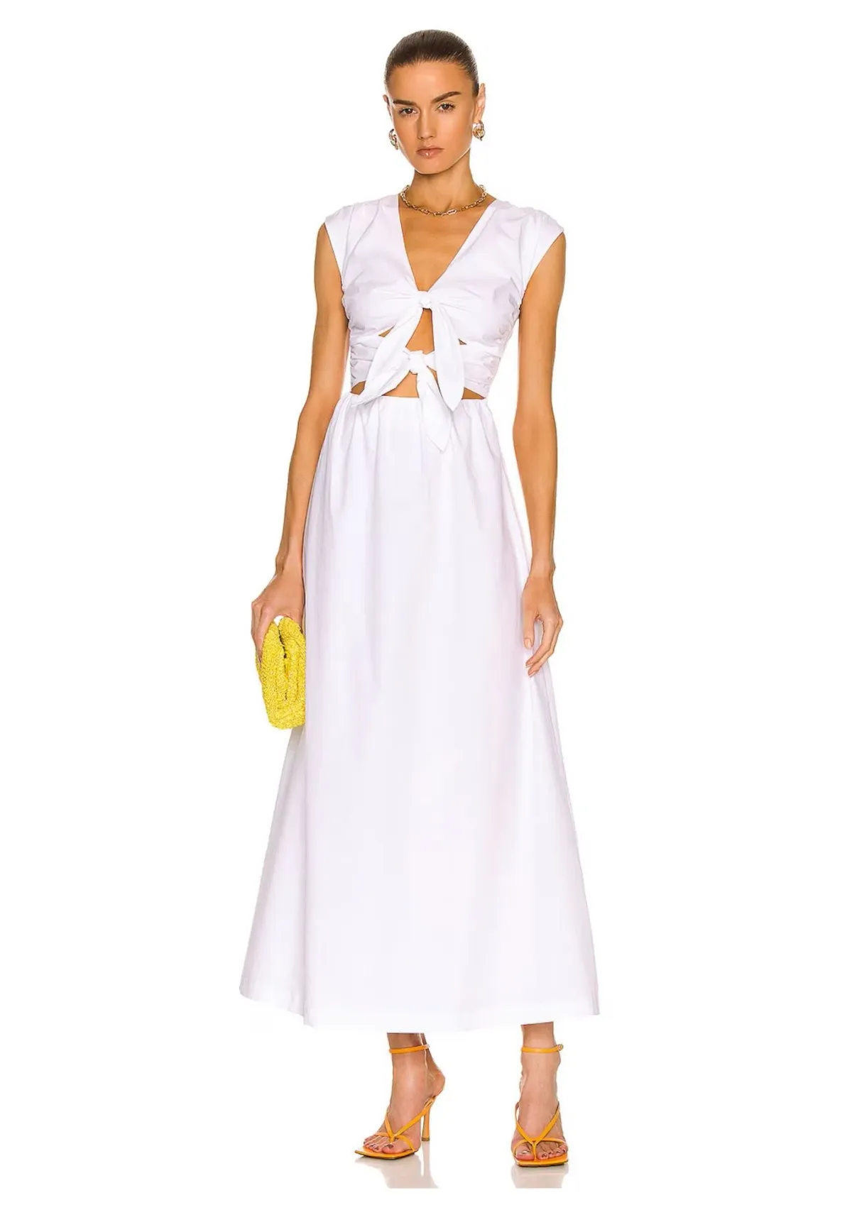 Sir The Label Anja Tie Midi Dress Chalk White Size 1 / 8 AU - Image 1