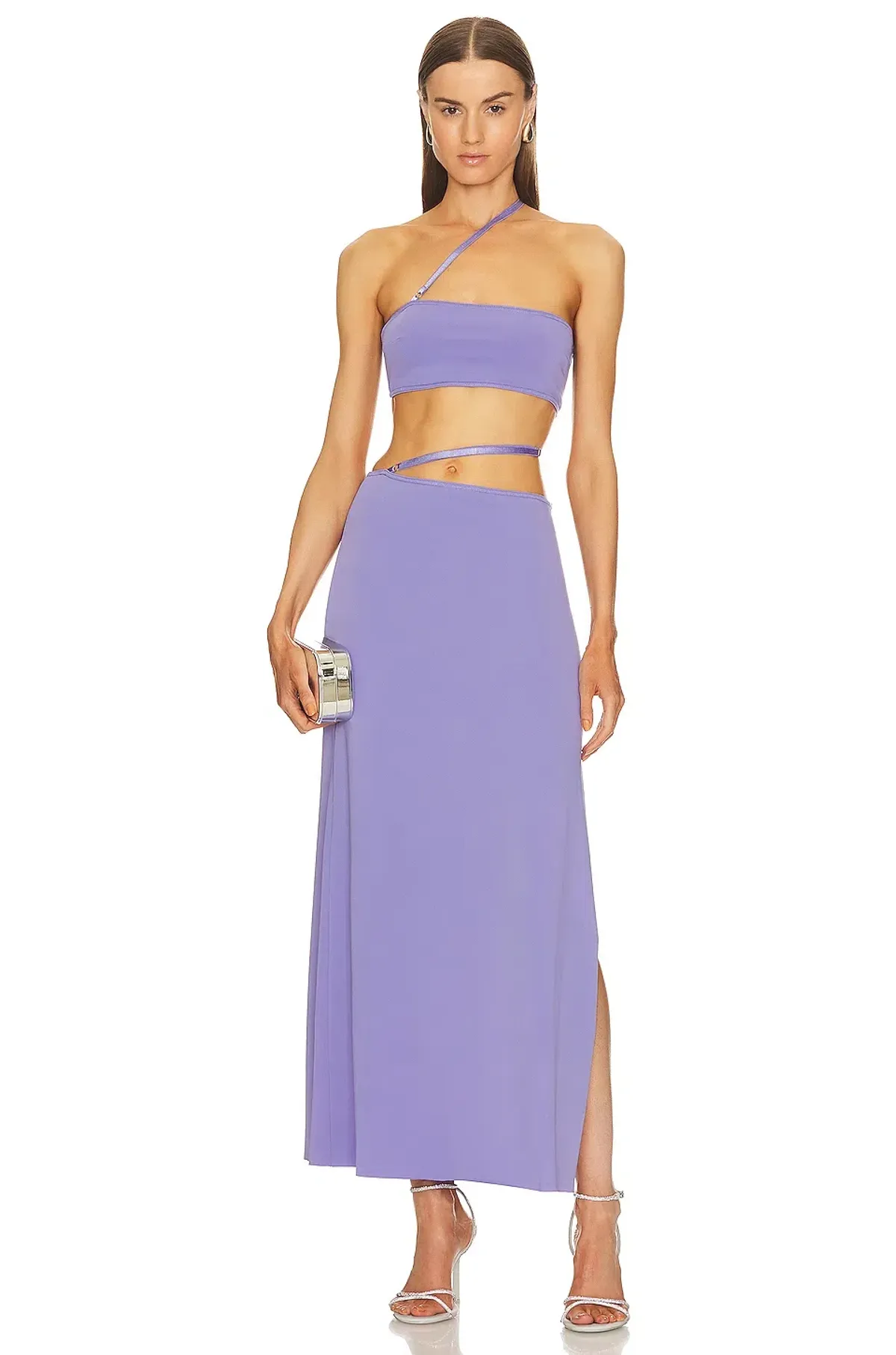 Bec & Bridge Zadie Crop Top & Strap Maxki Skirt Set Grape Purple Size 8 - Image 4