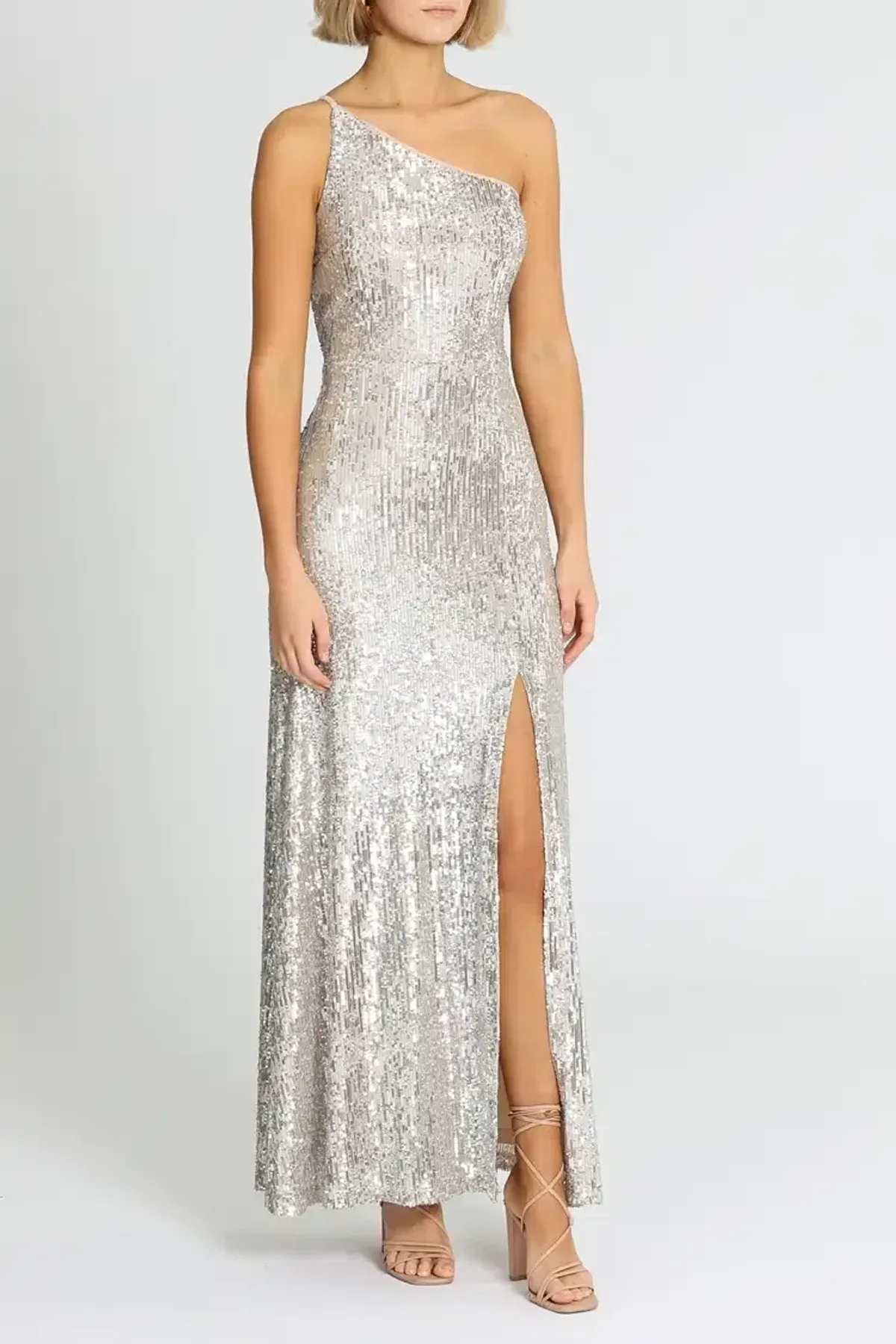Montique Elle Sequin Mink Gown in Mink Size 14 - Image 2