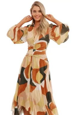Ministry of Style Retro Resort Pleated Midi Dress Multi Size 14 for rent on The Volte - image 3