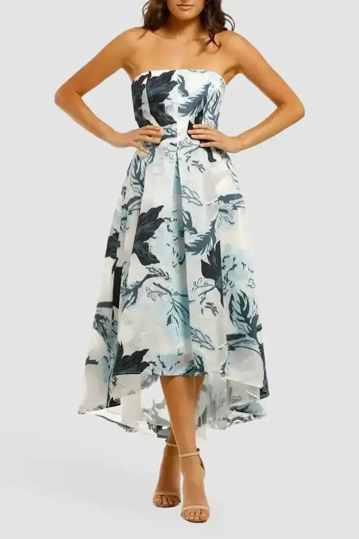 Moss and Spy Luna Strapless Dress in Multi Size 12 - Image 2