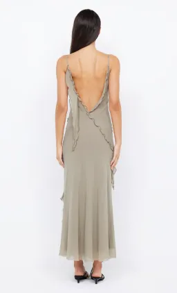 Bec and Bridge Gabriel Frill Maxi in Sage Green Size AU 6 for rent on The Volte - image 4