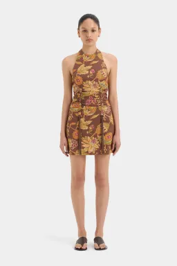 Sir The Label Josefina Corded Halter Dress Brown Multi Size 2/ AU 10 for rent on The Volte - image 1