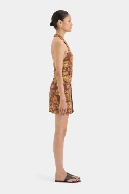 Sir The Label Josefina Corded Halter Dress Brown Multi Size 2/ AU 10 for rent on The Volte - image 2