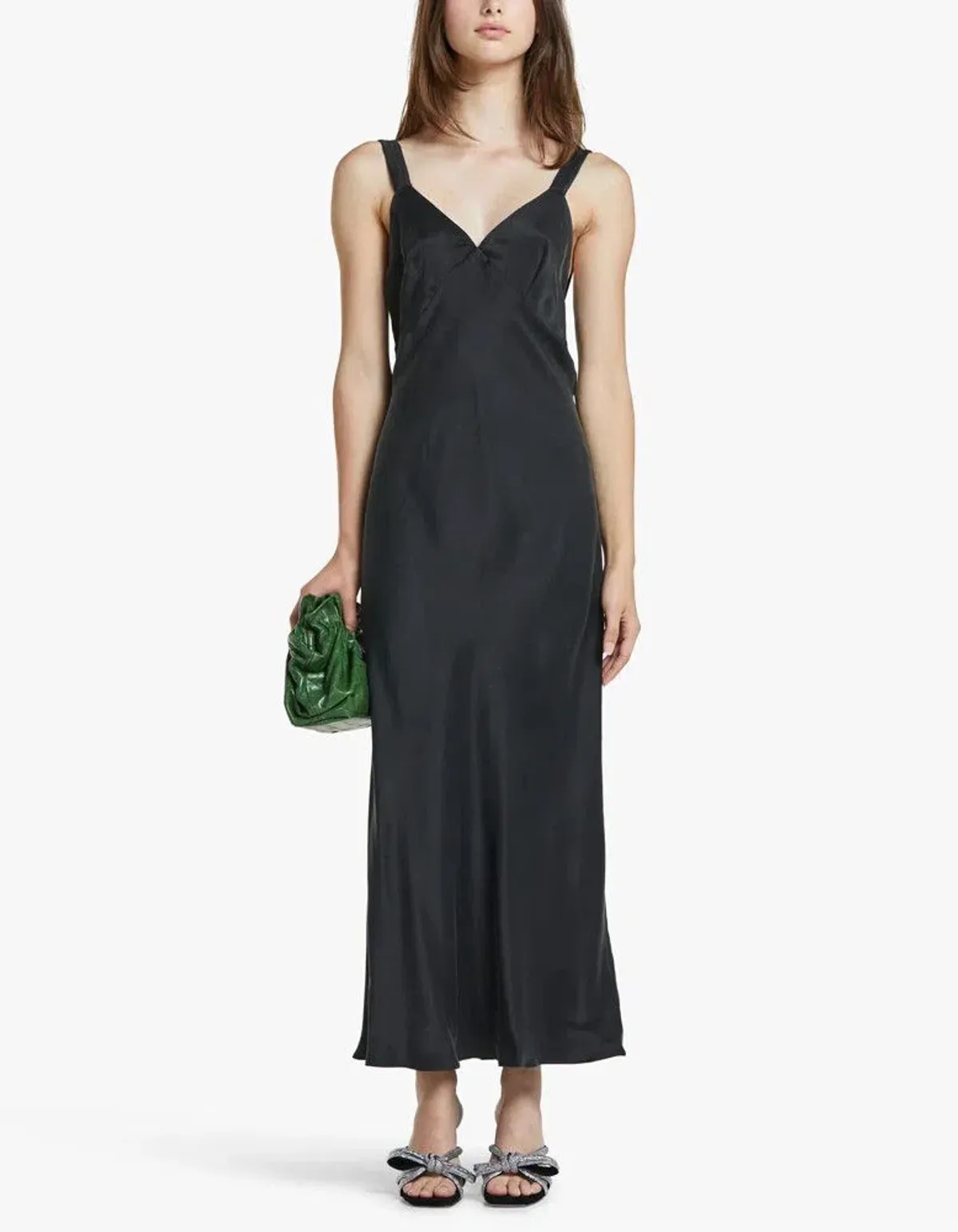 Silk Laundry Deco Ruched Dress Black Size M / AU 10 for rent on The Volte - main image