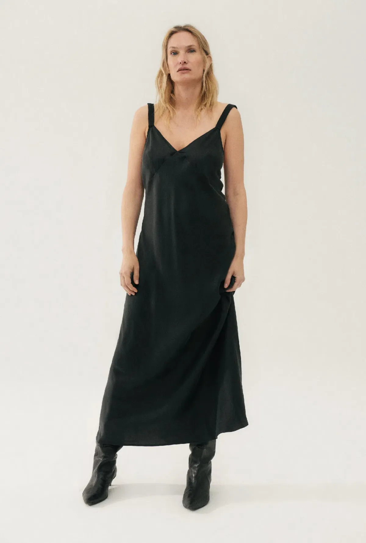 Silk Laundry Deco Ruched Dress Black Size M / AU 10 - Image 2
