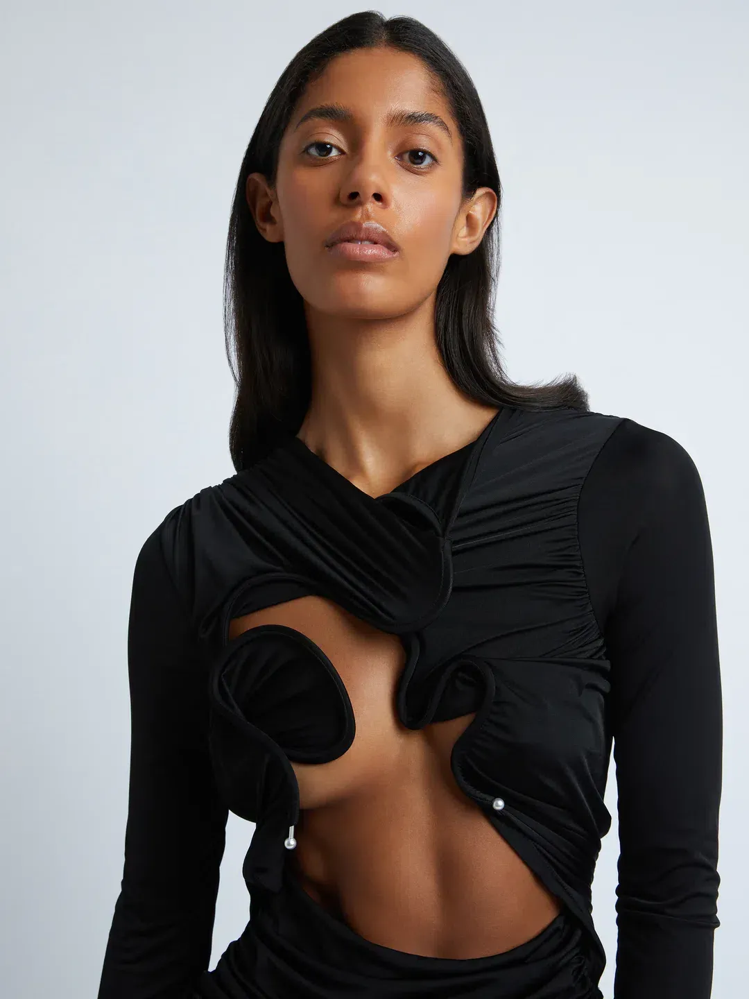 Christopher Esber Venus Long Sleeve Dress Black Size 6 for rent on The Volte - main image