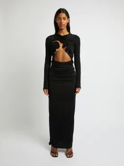 Christopher Esber Venus Long Sleeve Dress Black Size 6 for rent on The Volte - image 1