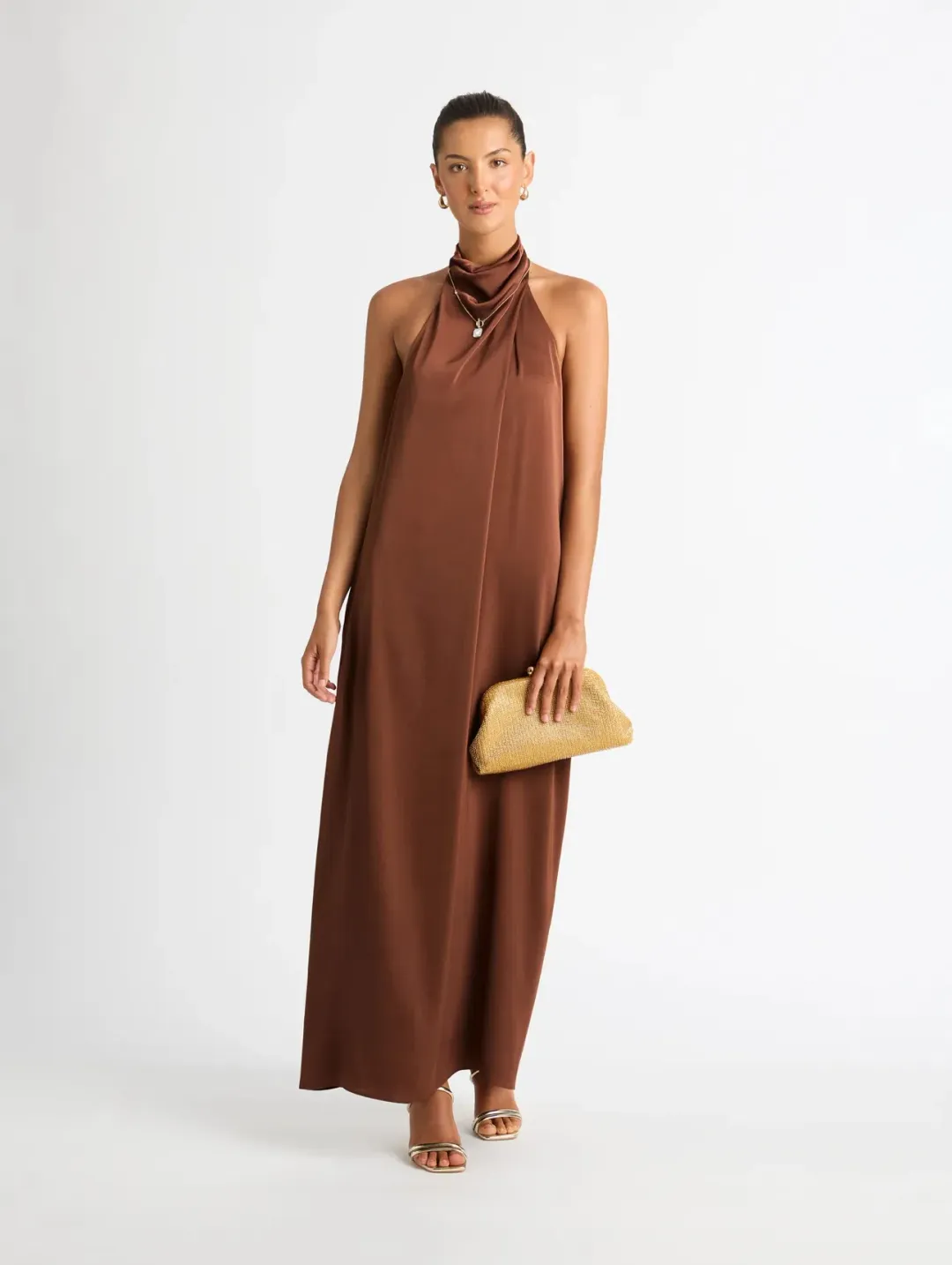 Sheike Destiny Maxi Dress Brown Size 10 for rent on The Volte - main image