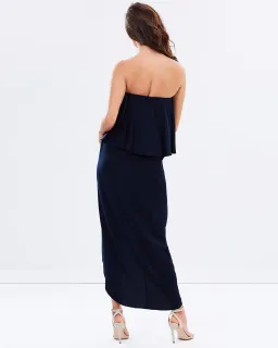 Shona Joy Strapless Frill Drape Maxi Dress Navy Size 12 for rent on The Volte - image 2