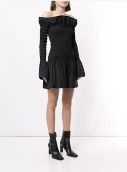 Dion Lee Shirred Mini Dress Black Size 8 for rent on The Volte - image 1