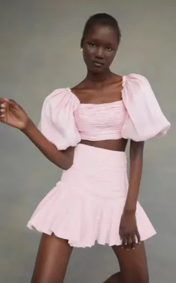 Aje Myriad Pink Tiered Mini Skirt for rent on The Volte - image 3