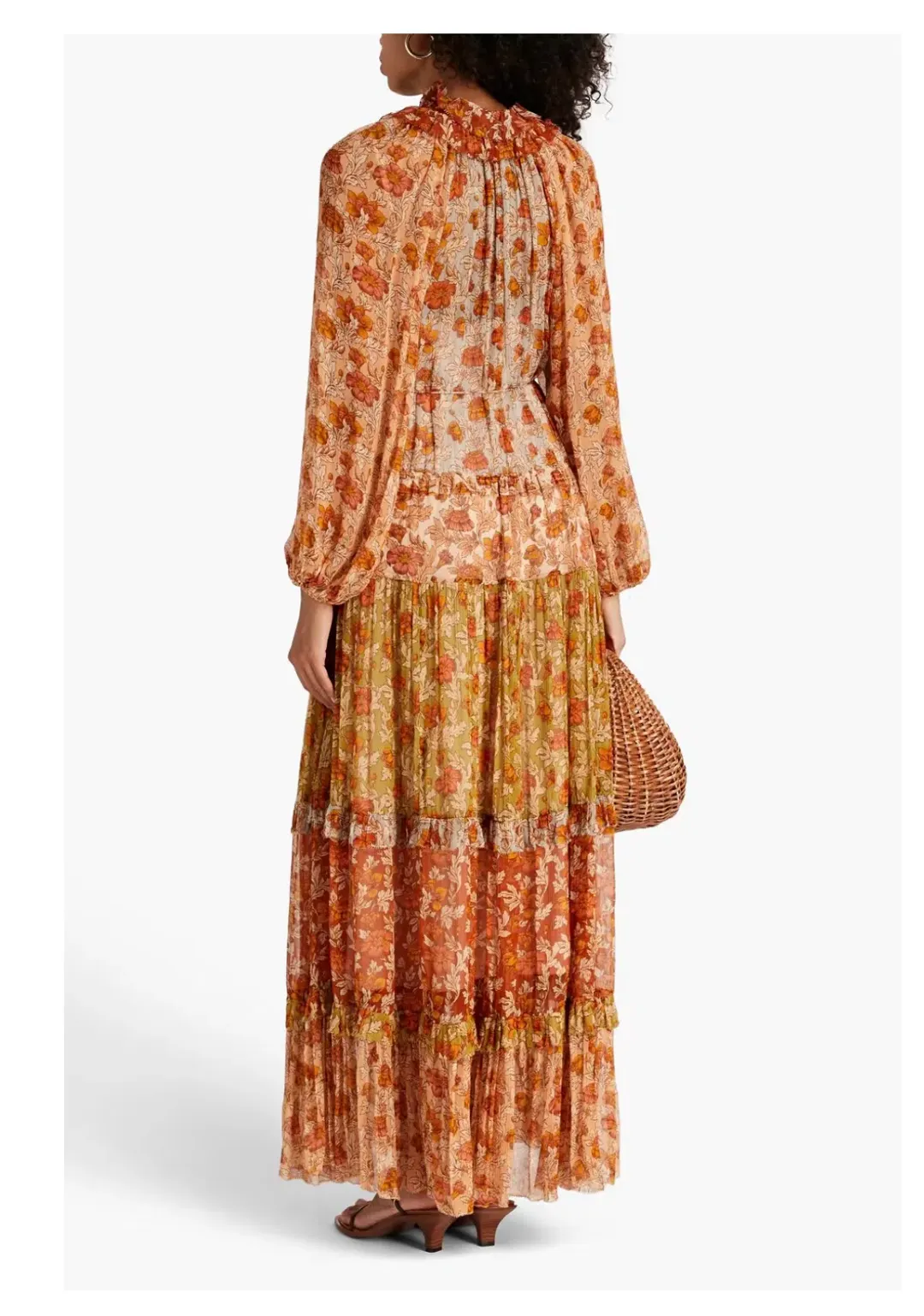 Zimmermann Andie Tiered Georgette Maxi Dress Floral-Print Size 1/Au 10 for rent on The Volte - main image