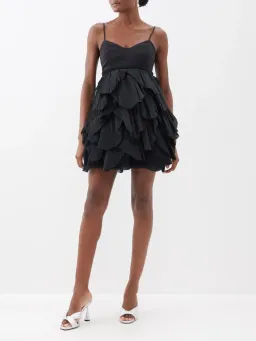 AJE Elsie pleat Mini Dress Black Size 10 for rent on The Volte - image 3