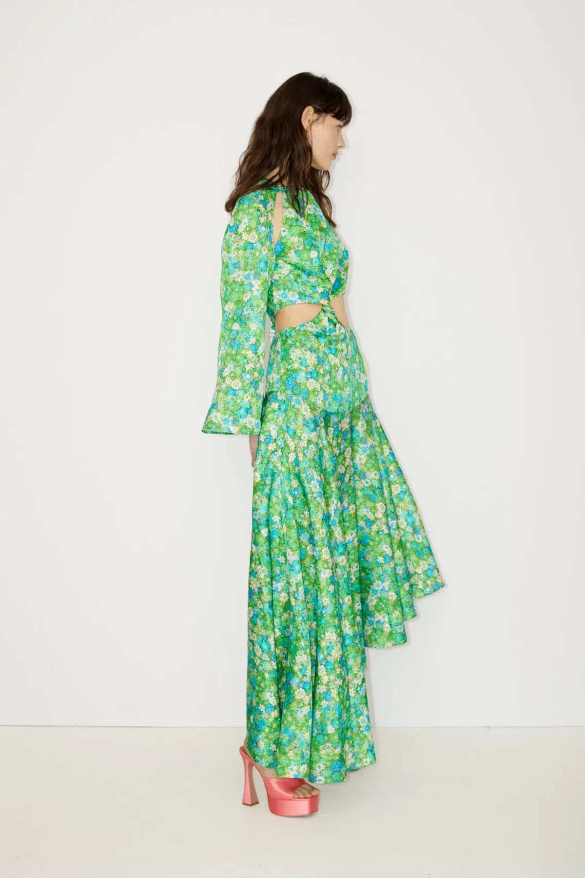 Alemais Cassandra Cut Out Midi Turquoise Dress Green Size 8 - Image 2