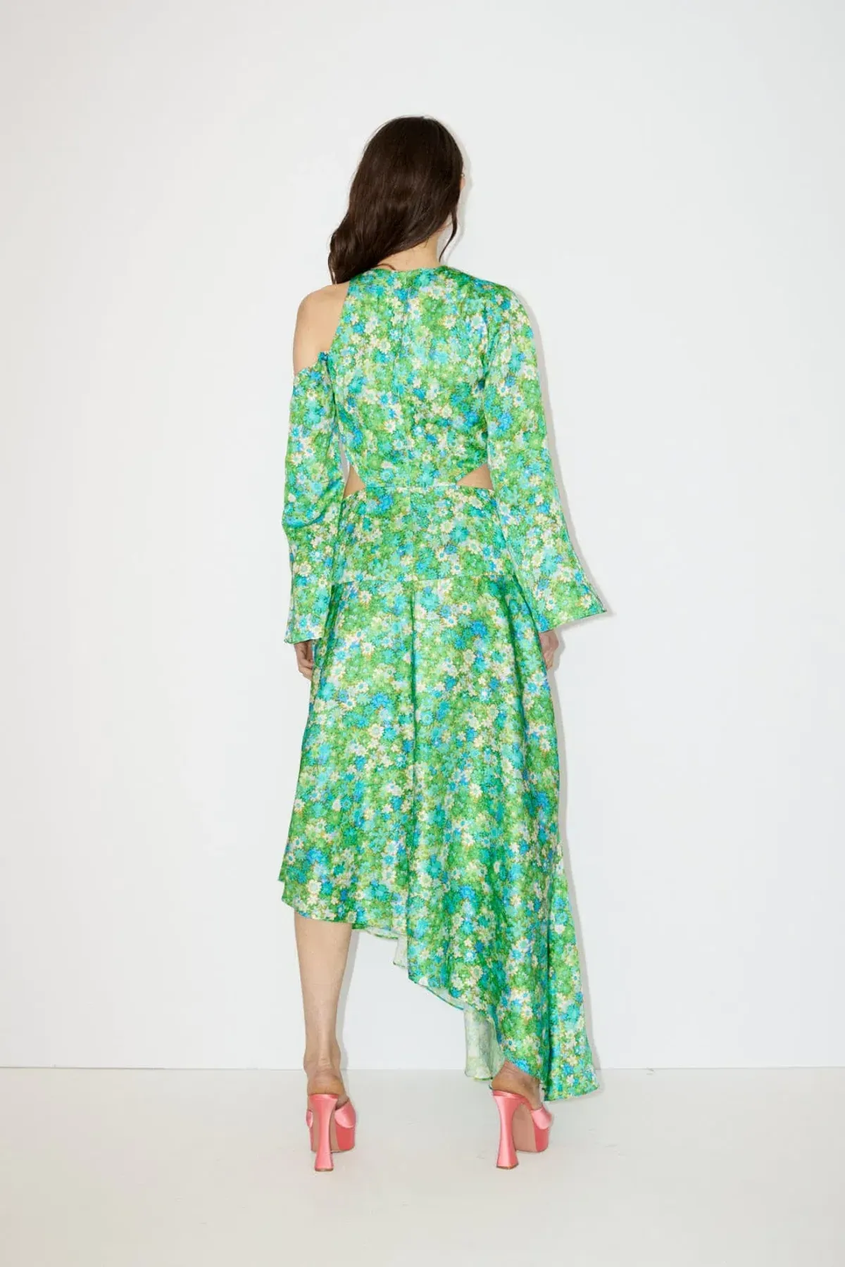 Alemais Cassandra Cut Out Midi Turquoise Dress Green Size 8 - Image 3
