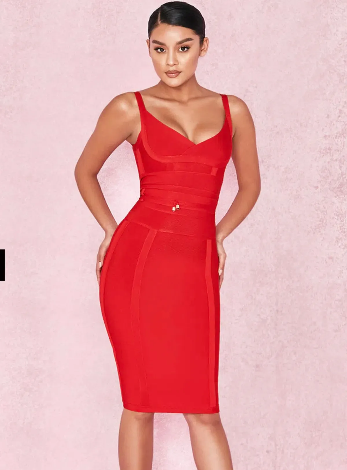 House of CB Belice Bandage Dress Red Size 6 - Image 3