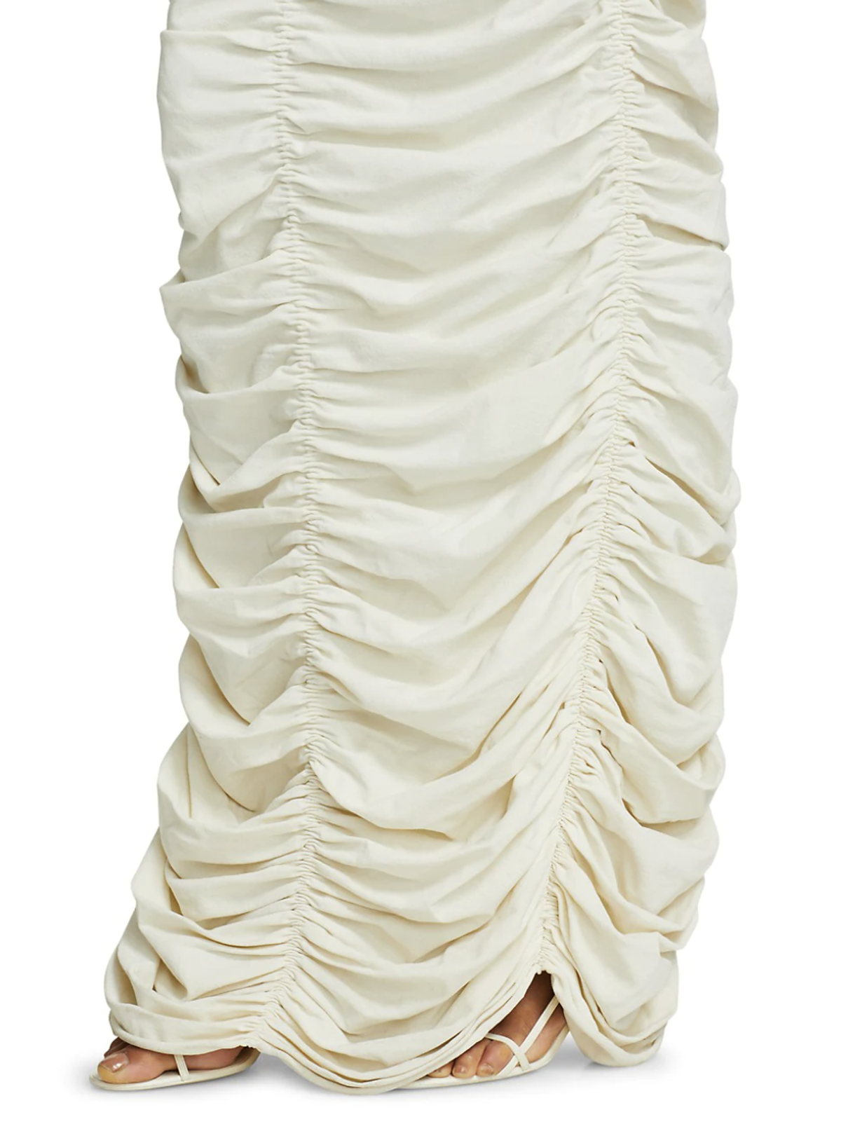 Khaite Lana Ruched Dress Ivory Size 8 - Image 5