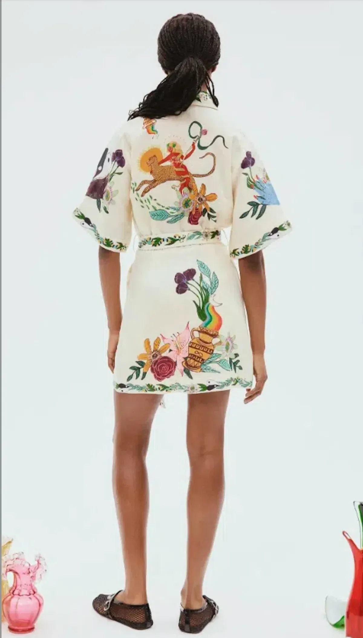 Alemais Meagan Mini Shirt Dress Print Size 8 - Image 3