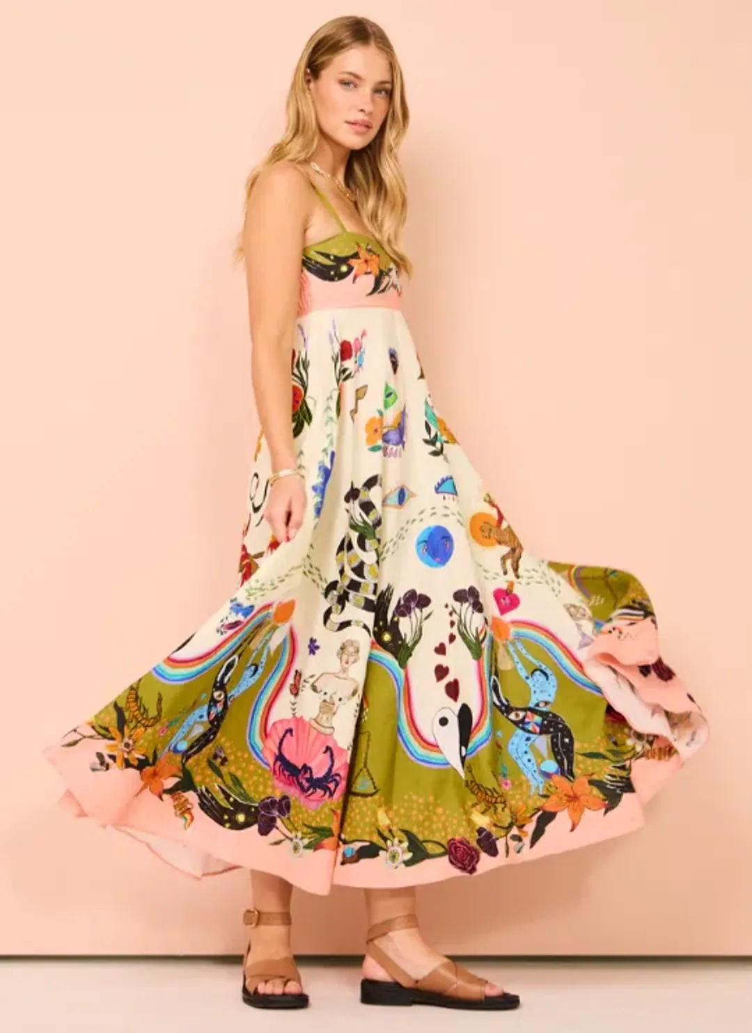 Alemais Evergreen Sundress In Multi Size 8 for rent on The Volte - main image