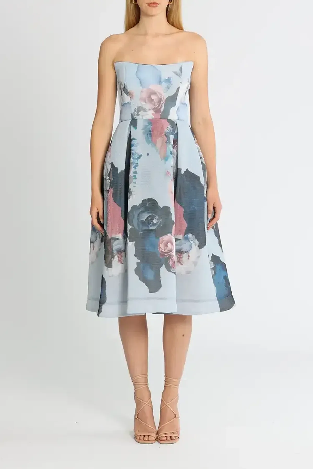 Nicholas Mesh Ball Dress Painted Floral Size 12 for rent on The Volte - main image