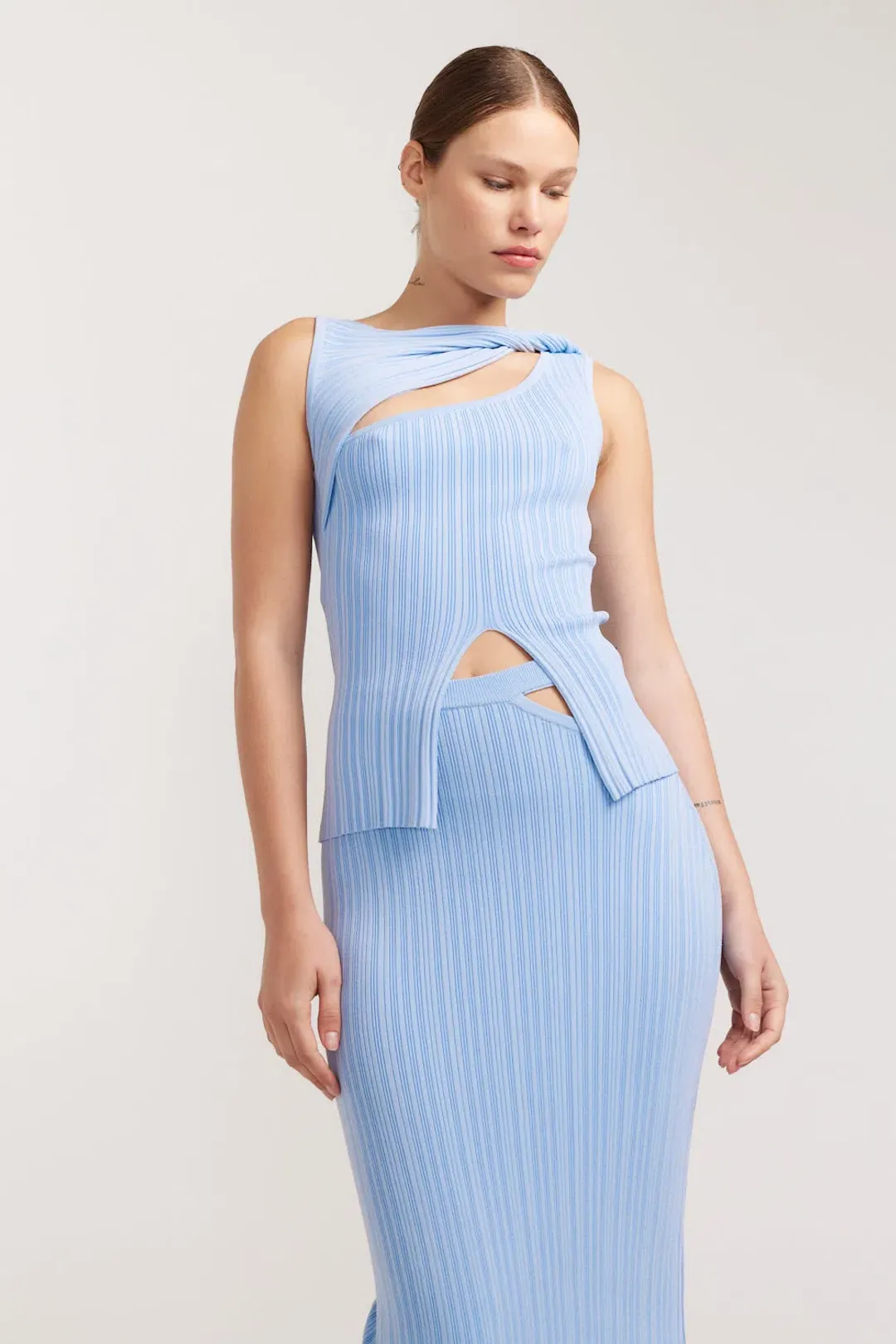 Henne Romee Knit Set Light Blue Size 8 for rent on The Volte - main image