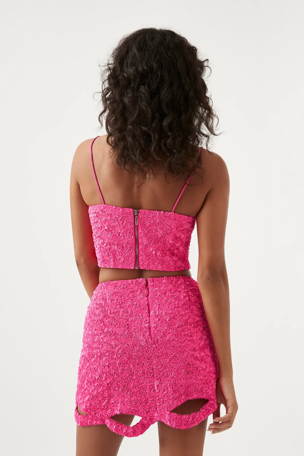 Aje Catara Skirt and Evelyn Crop Top Pink Size XXS/Au 4 - Image 3
