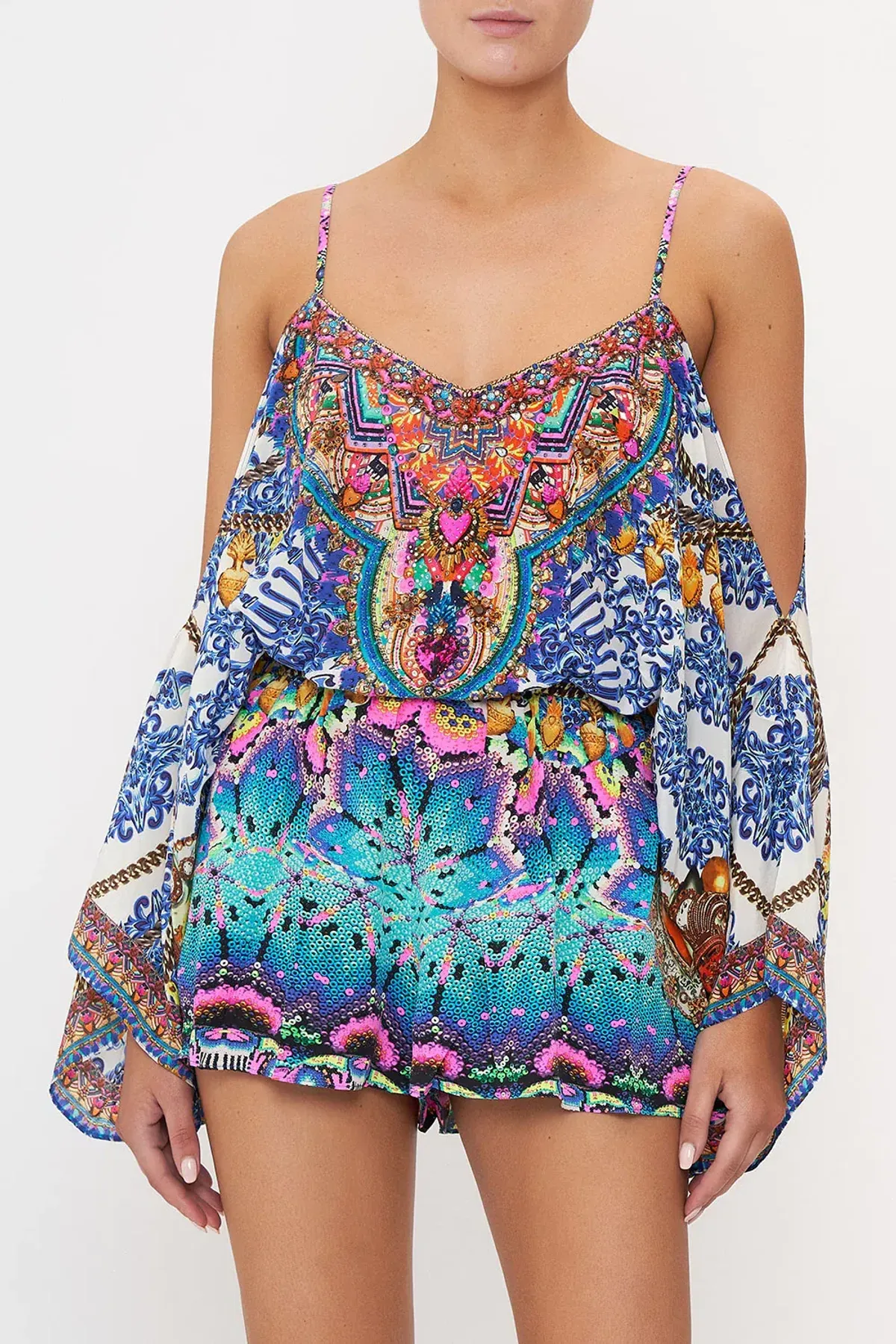 Camilla Drop Shoulder Playsuit Lucky Charms Size S/ Au 10 - Image 4