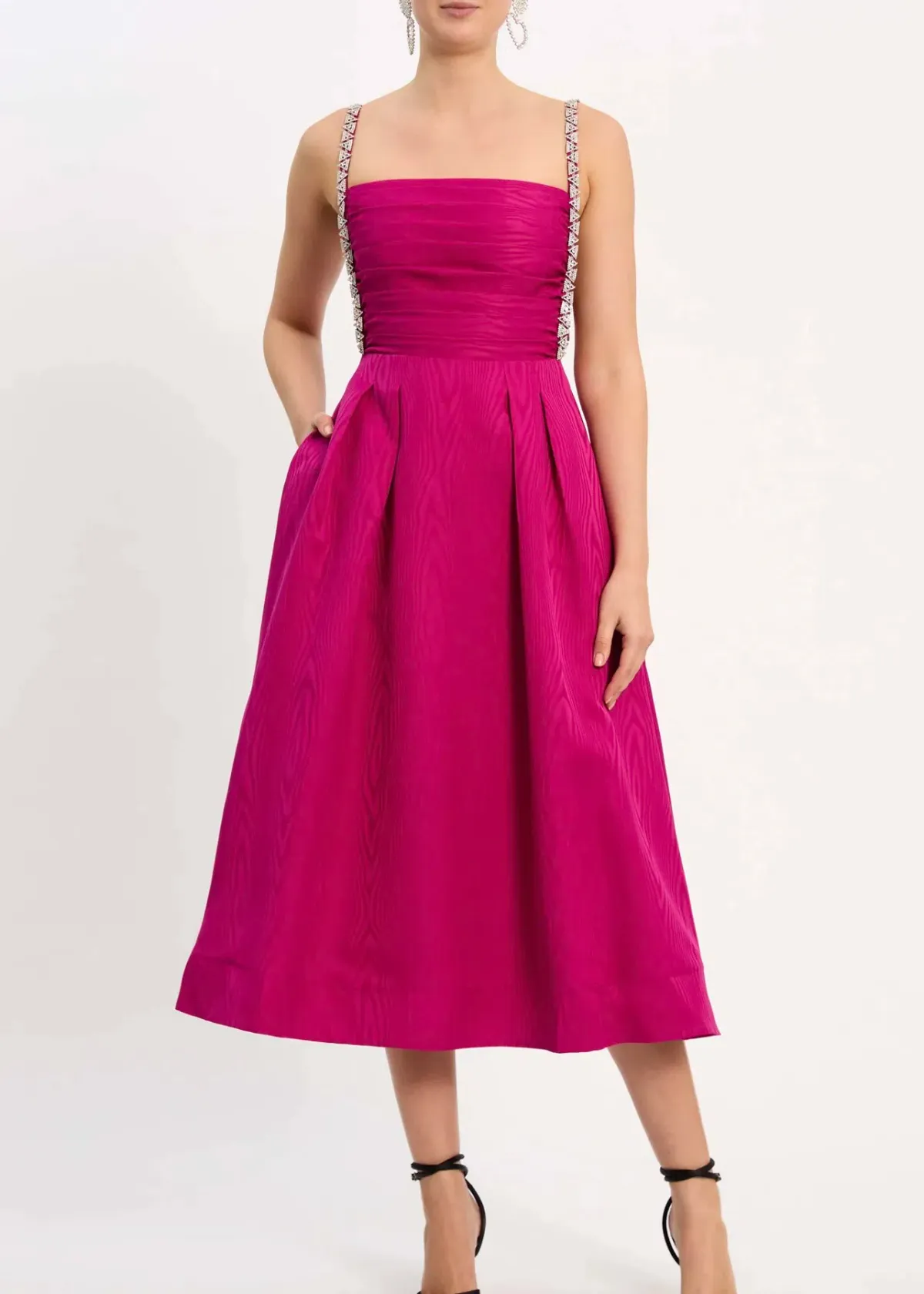 Rebecca Vallance Cynthia Midi Dress Fuchsia Pink Size 14 - Image 1