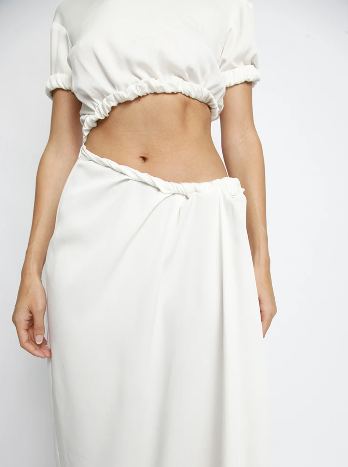 Christopher Esber Rolled T-Shirt Dress White Size 8 - Image 3