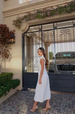Aje Celine Utility Midi Dress Ivory Size 4 for rent on The Volte - image 4