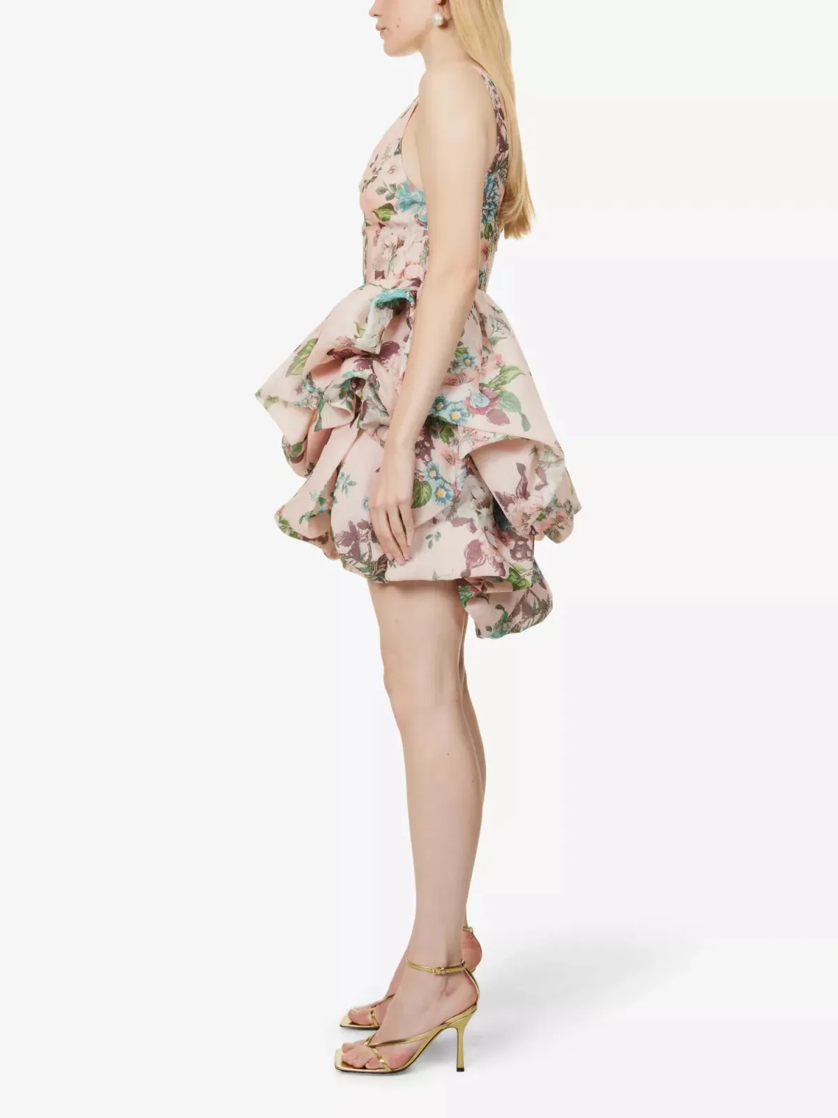 Zimmermann Matchmaker Drape Mini Dress Pink Barkcloth Floral Size 0 / AU 8 - Image 2