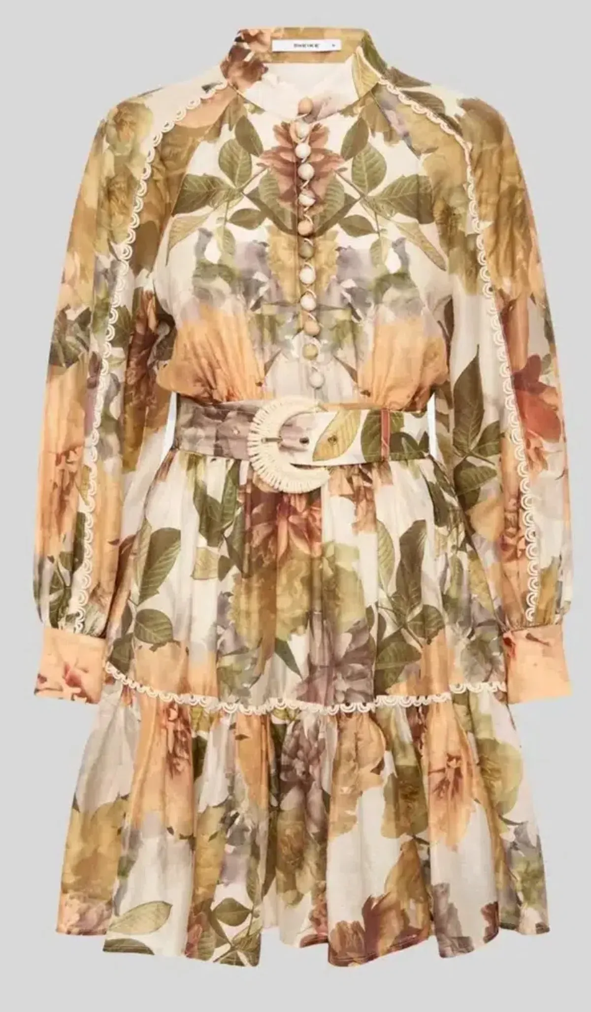 Sheike Sepia Floral Mini Dress Size 10 - Image 2