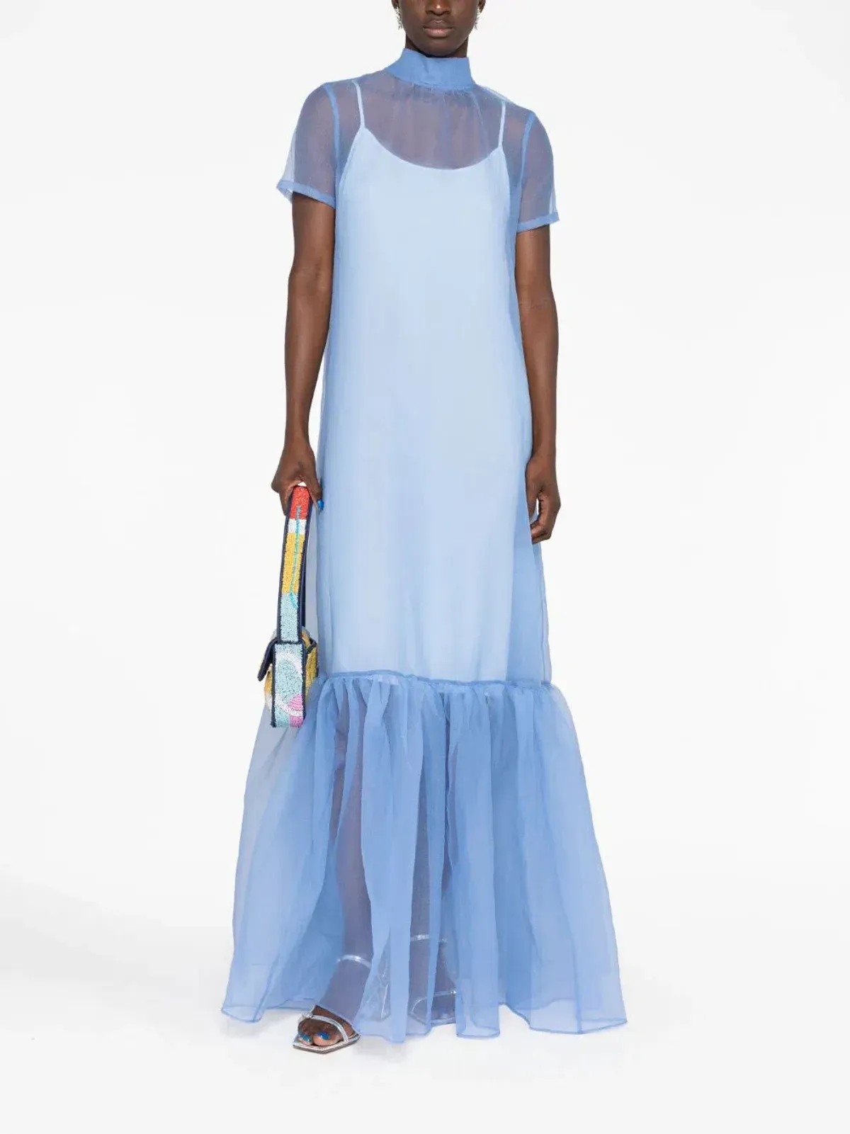 Staud Calluna Floor Length Dress Blue Size S / AU 8 for rent on The Volte - main image
