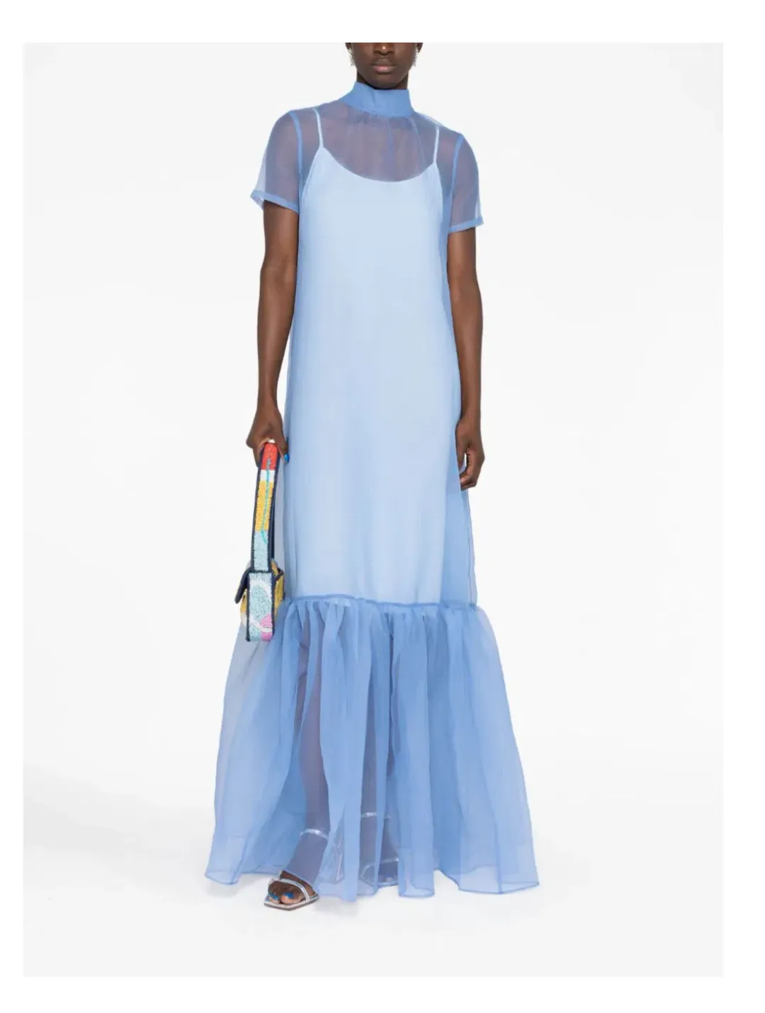 Staud Calluna Floor Length Dress Blue Size S / AU 8 for rent on The Volte - main image
