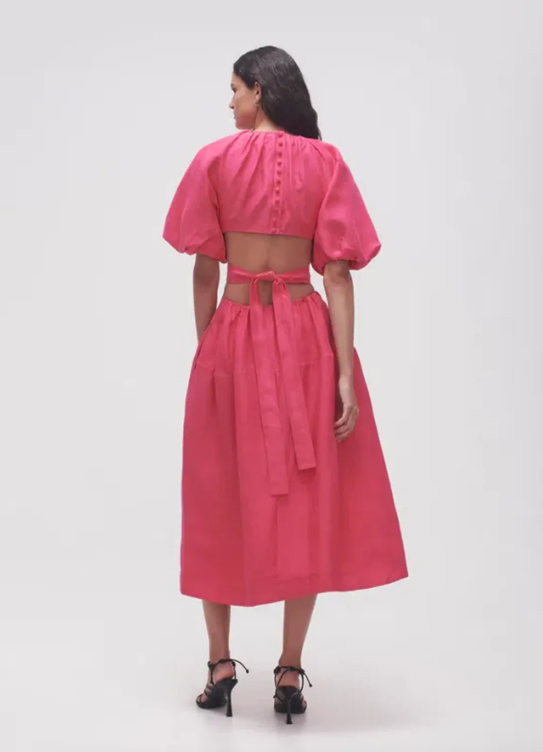 Aje Mimosa Cutout Midi Dress Hot Pink Size 16 for rent on The Volte - main image