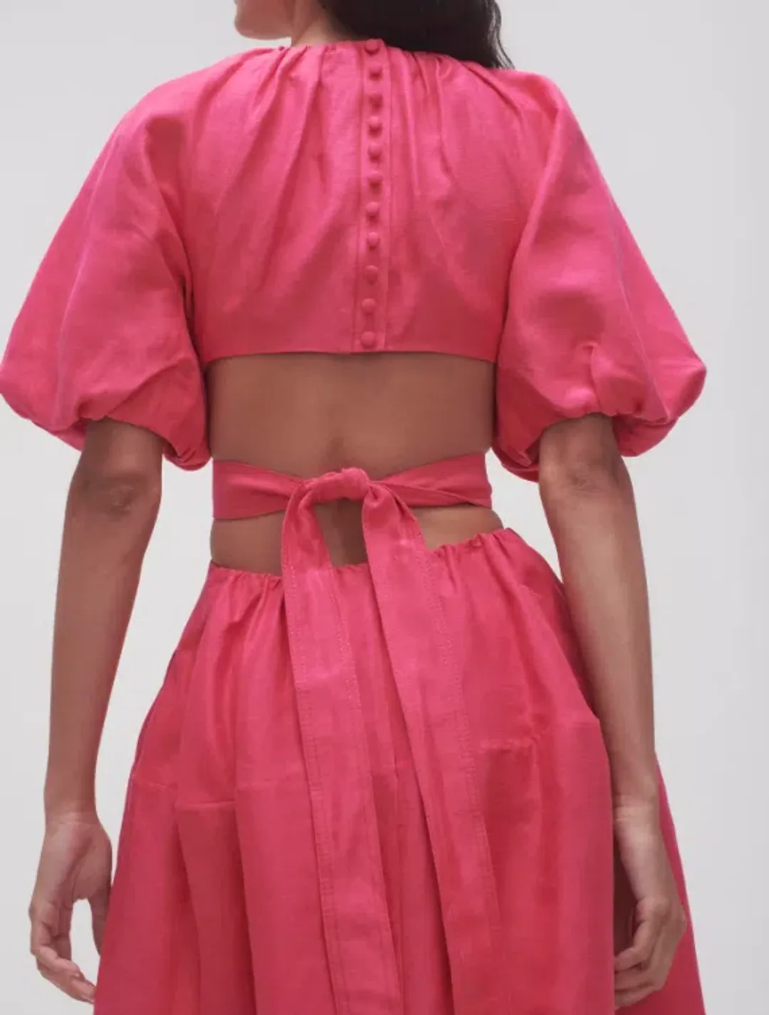 Aje Mimosa Cutout Midi Dress Hot Pink Size 16 for rent on The Volte - main image