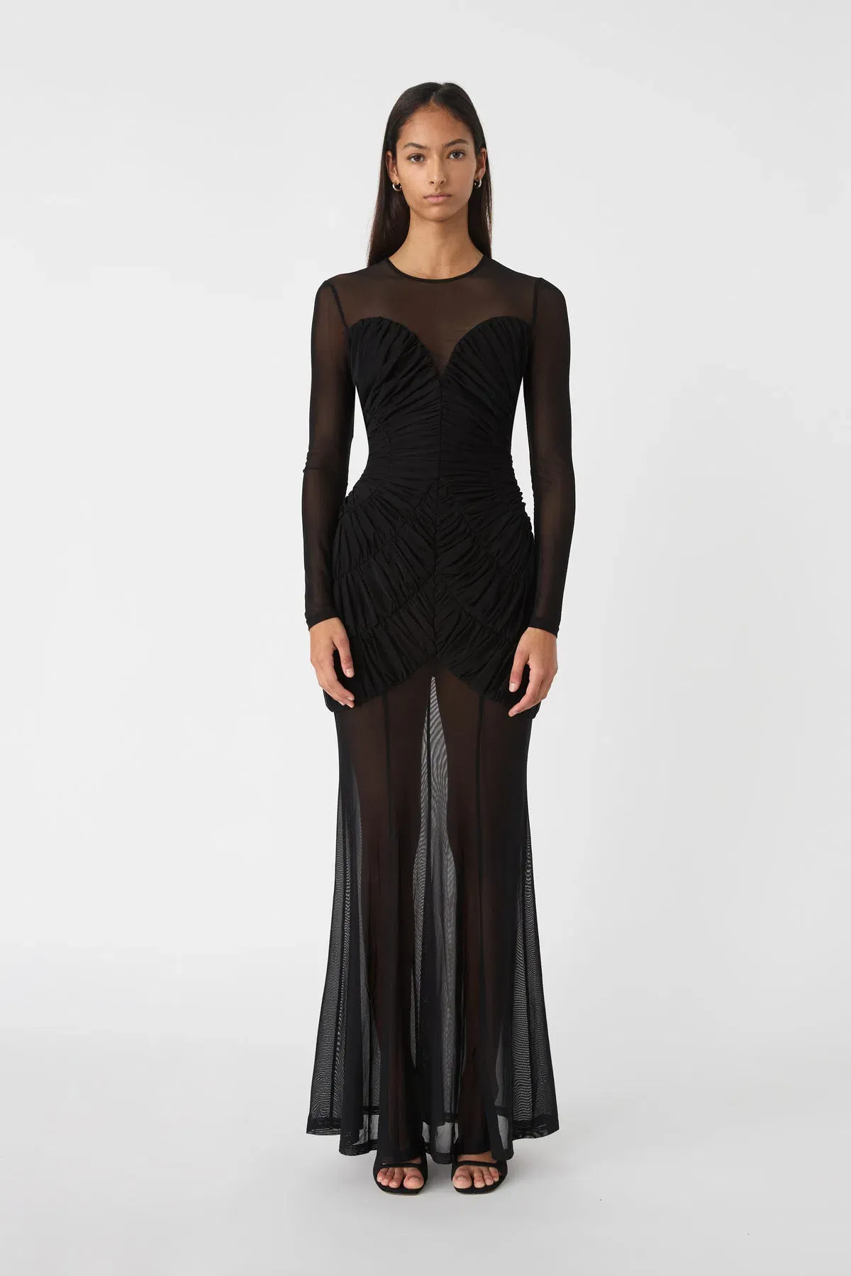 MISHA Talitha Fine Mesh Maxi Dress Black Size 10/M - Image 1