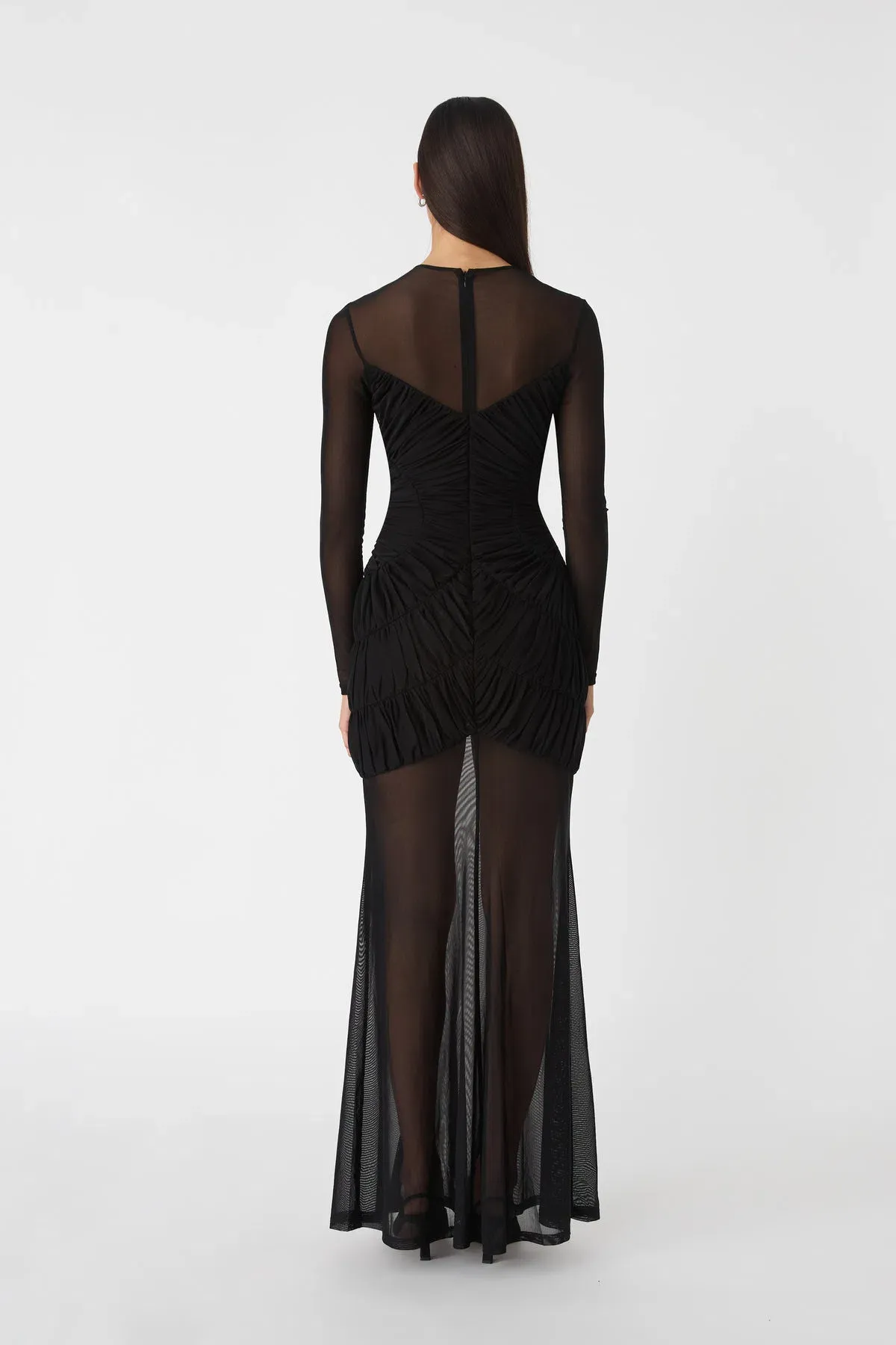 MISHA Talitha Fine Mesh Maxi Dress Black Size 10/M - Image 3