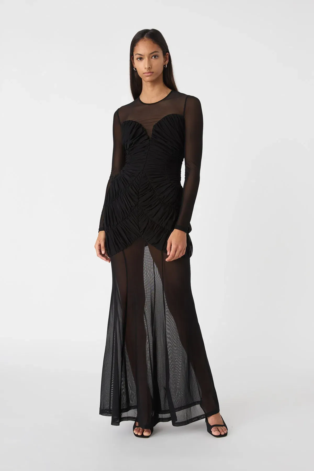 MISHA Talitha Fine Mesh Maxi Dress Black Size 10/M - Image 2