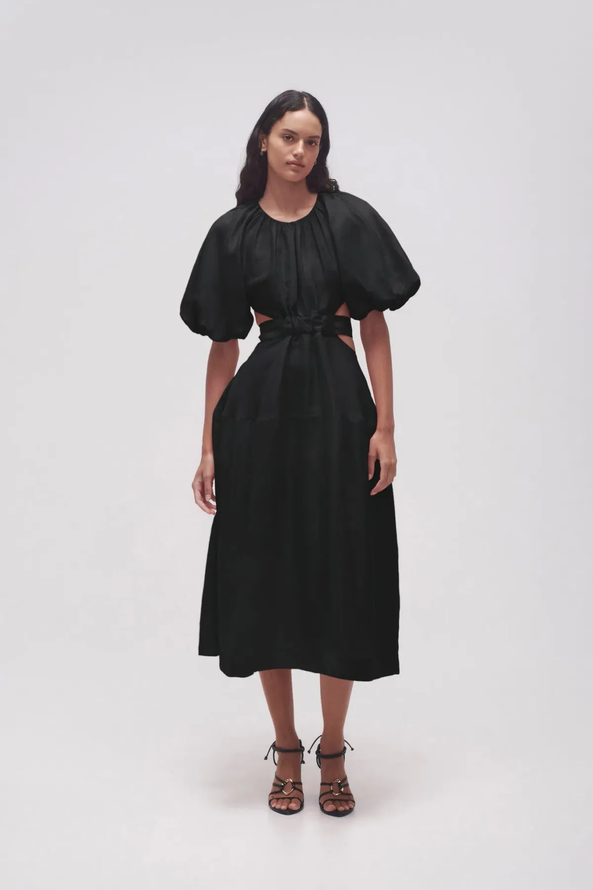 AJE - Mimosa Cut Out Midi Dress Black - Size 12 - Image 1