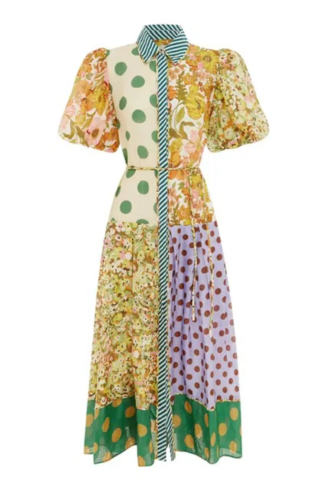 Alemais - Finn Shirt Dress Print Multi - Size 12 for rent on The Volte - main image