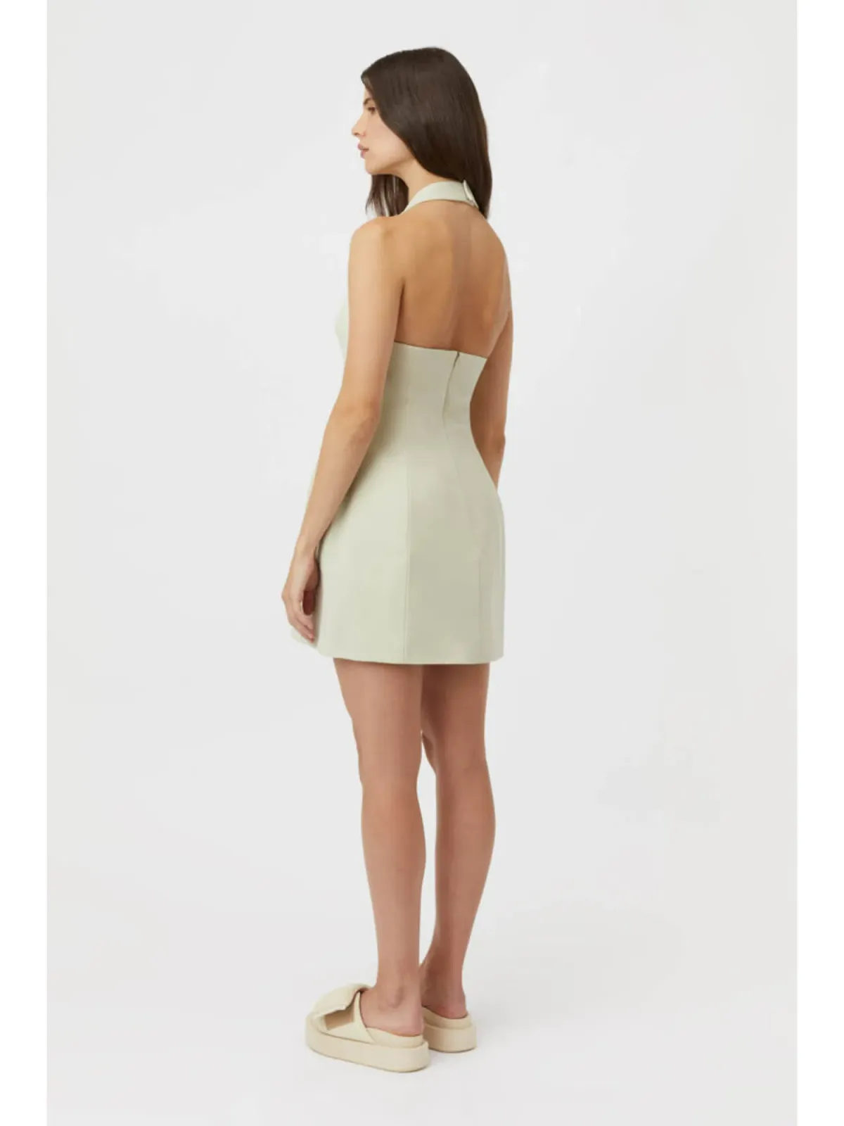 Camilla And Marc Petra Halter Neck Mini Dress Pistachio Green Size AU 6 - Image 3