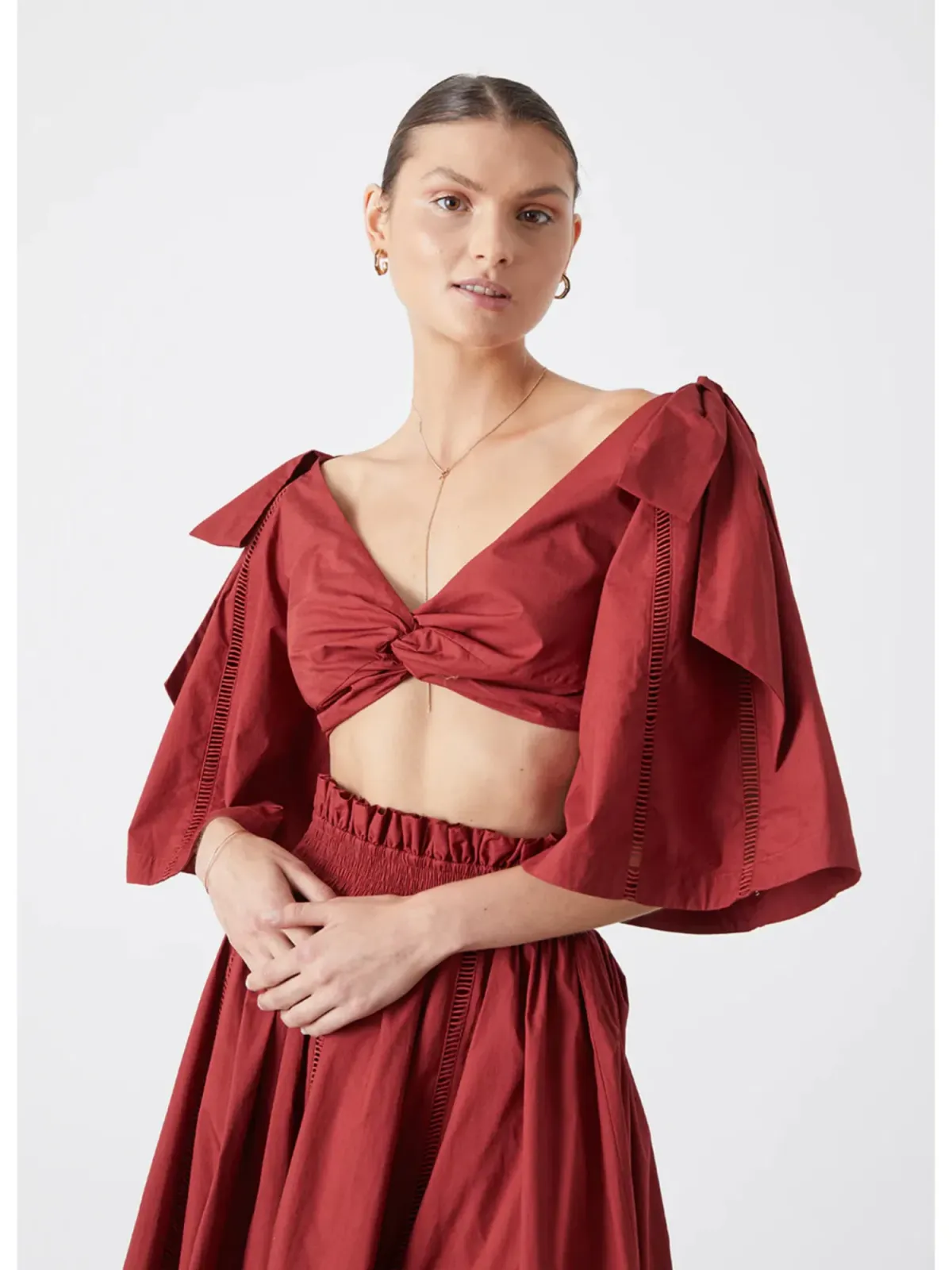 Joslin Studio Hollie Organic Cotton Crop Top + Skirt set Size 8 - Image 2