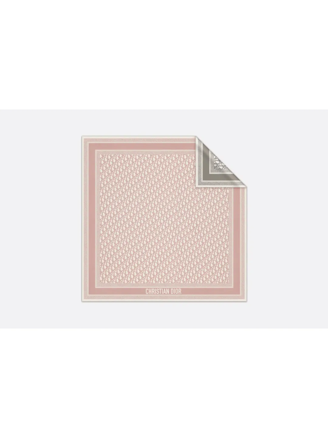 Dior Scarf Oblique Diortwin 90 Square Grey/Pink for rent on The Volte - main image