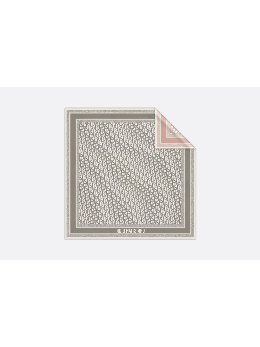 Dior Scarf Oblique Diortwin 90 Square Grey/Pink for rent on The Volte - main image