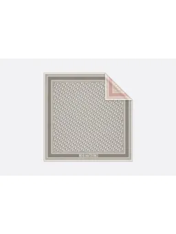 Dior Scarf Oblique Diortwin 90 Square Grey/Pink for rent on The Volte - image 2