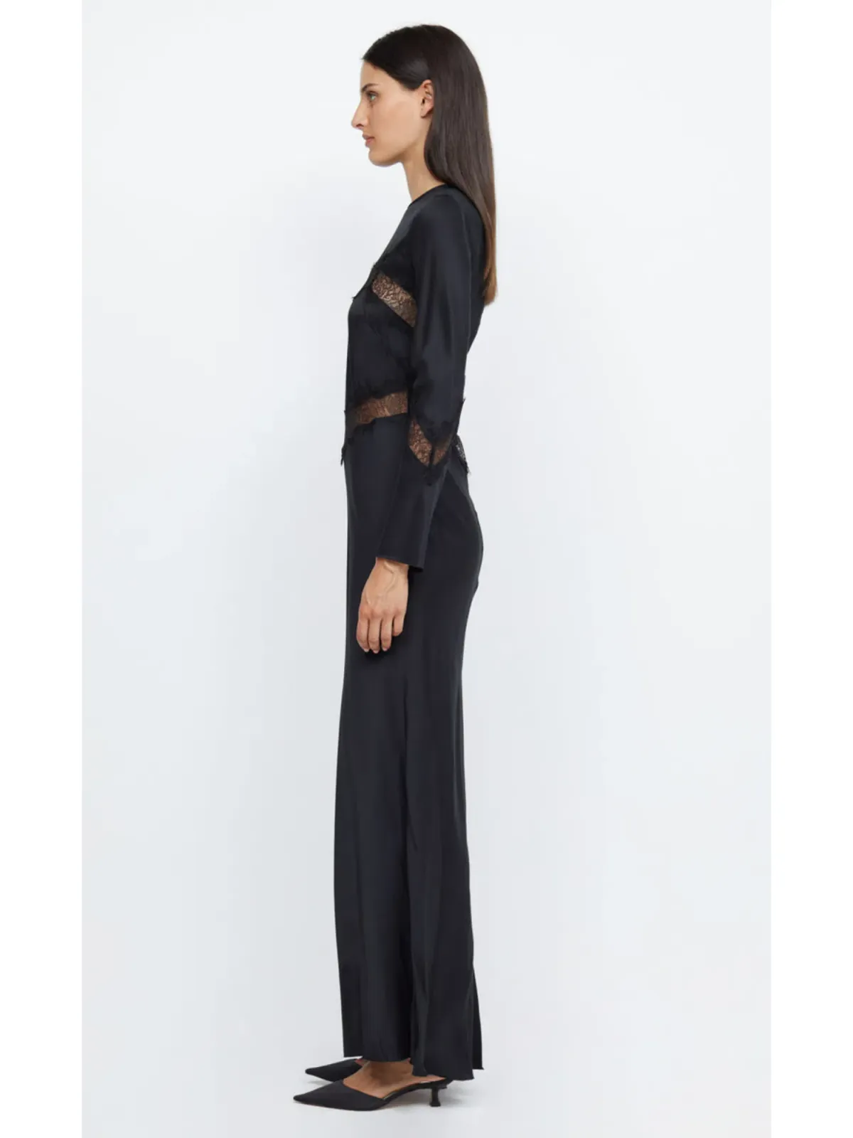Bec & Bridge Spencer Lace Long Sleeve Maxi Dress Black Size AU 10 - Image 3