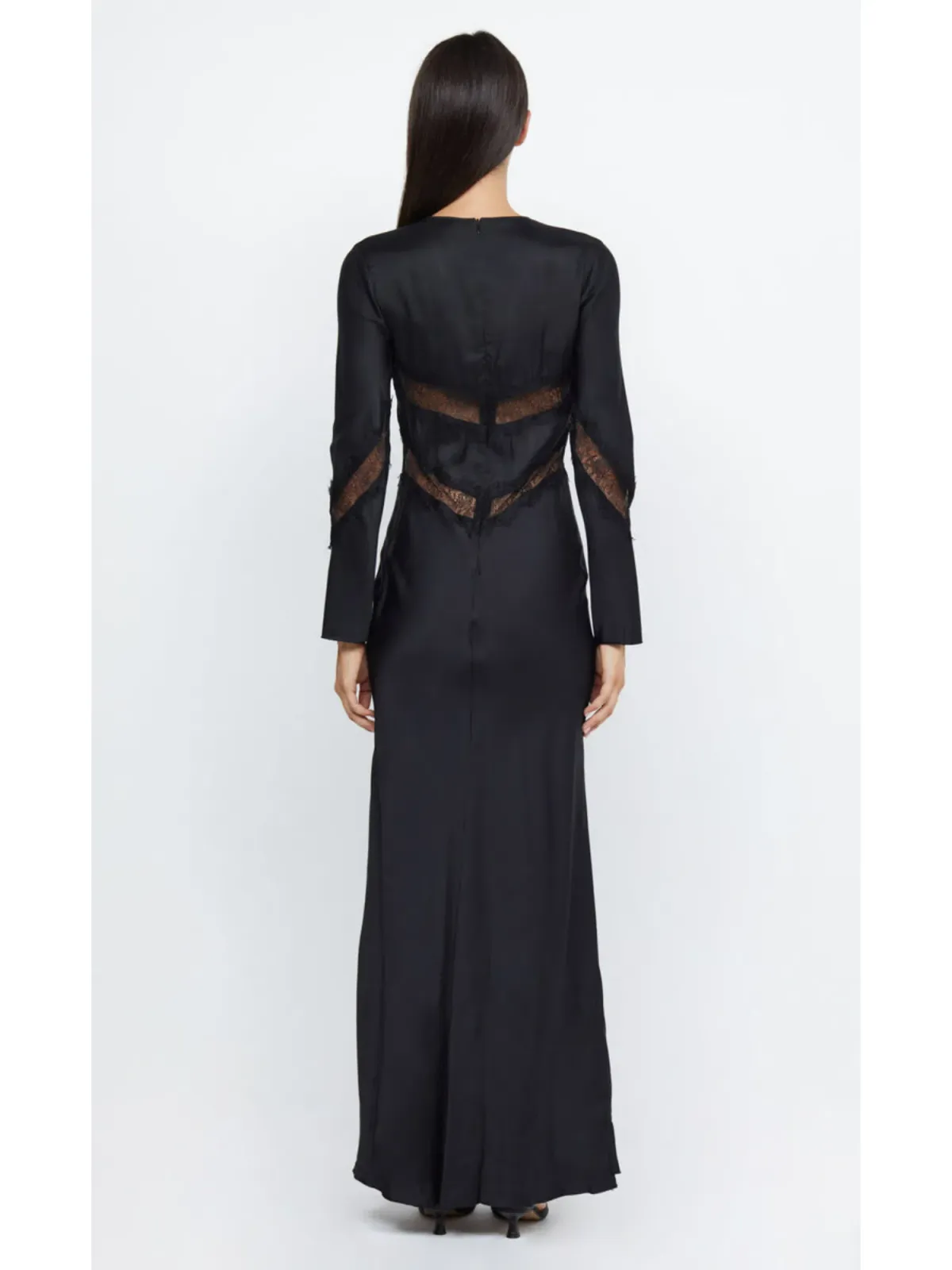 Bec & Bridge Spencer Lace Long Sleeve Maxi Dress Black Size AU 10 - Image 4