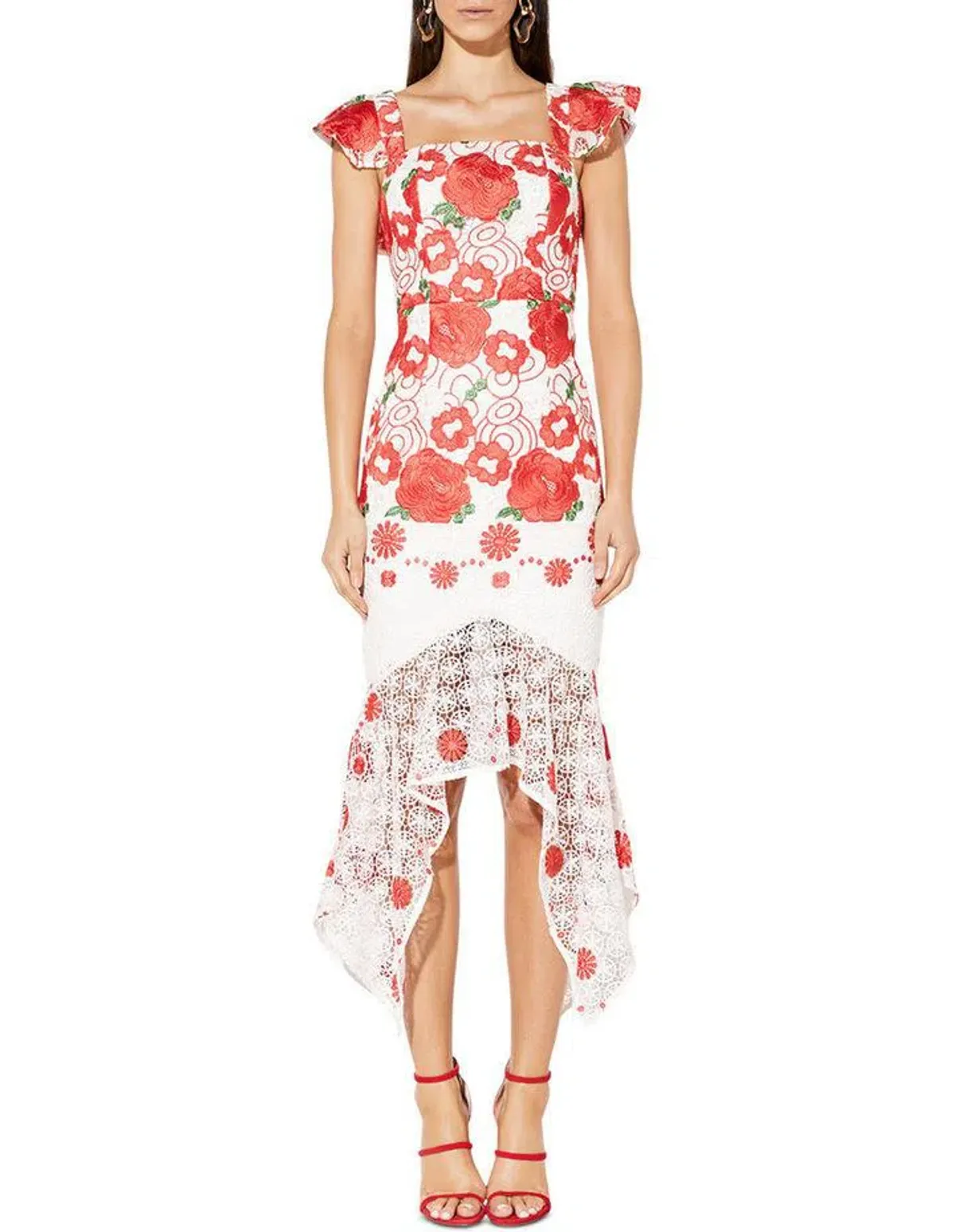 Mossman Roses Are Red Midi Dress Print Size 6 - Image 1